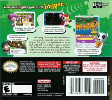 Welcome to Animal Crossing - Wild World (USA) (Rev 1) box cover back